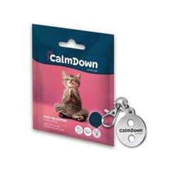 CalmDown Cat Tag Kit kovový prívesok+1gombík KRUUSE - MAČKA