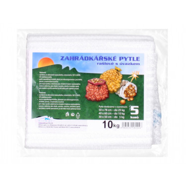 Vrece rašlový s úväzkom nosnosť 10kg biely 40x62cm 5ks