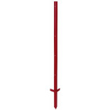 Kovový stĺpik pre elektrický ohradník 150 cm x 3 mm, 5 otvorov - dvojitý nášľap, červený
