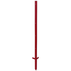 Kovový stĺpik pre elektrický ohradník 115 cm x 2 mm, 5 otvorov - dvojitý nášľap, červený