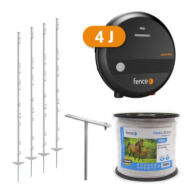 Set elektrického ohradu pre ochranu proti danielom, jeleňom, lesnej zveri - sieťový zdroj - páska 200 m