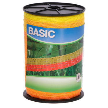 Ohradníková páska BASIC 20 mm, 200 m, žltá/oranžová