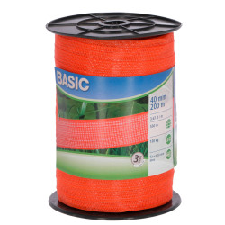 Ohradníková páska BASIC 40 mm, 200 m, 12 x 0,16 Niro, oranžová