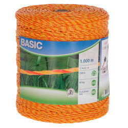 Lanko pre elektrický ohradník, 3 mm/1000 m, žlto-oranžové