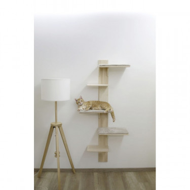 Nástenný mačací strom, škrabadlo pre mačky, 150 cm, prírodné