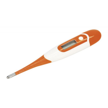 Teplomer digitálny Kerbl vodeodolný 10s, s pevným hrotom, oranžový  