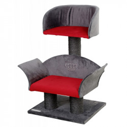 Škrabadlo a odpočívadlo pre mačky LOUNGE Deluxe, 70x42x37 cm, červené