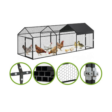 Kovový výbeh - vonkajšia klietka 3x1x1 m